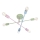 Plafoniera CAMBRIDGE 6xE27/15W/230V verde/blu/rosa