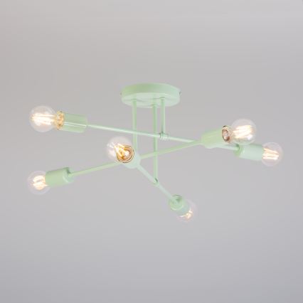 Plafoniera CAMBRIDGE 6xE27/15W/230V verde