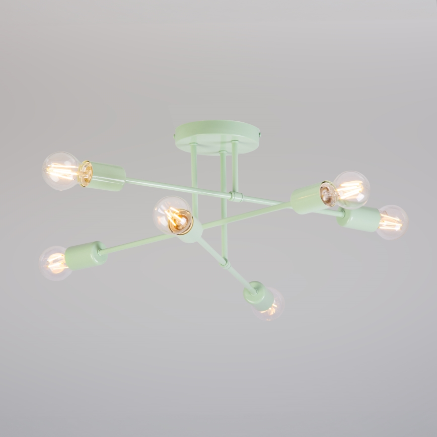 Plafoniera CAMBRIDGE 6xE27/15W/230V verde