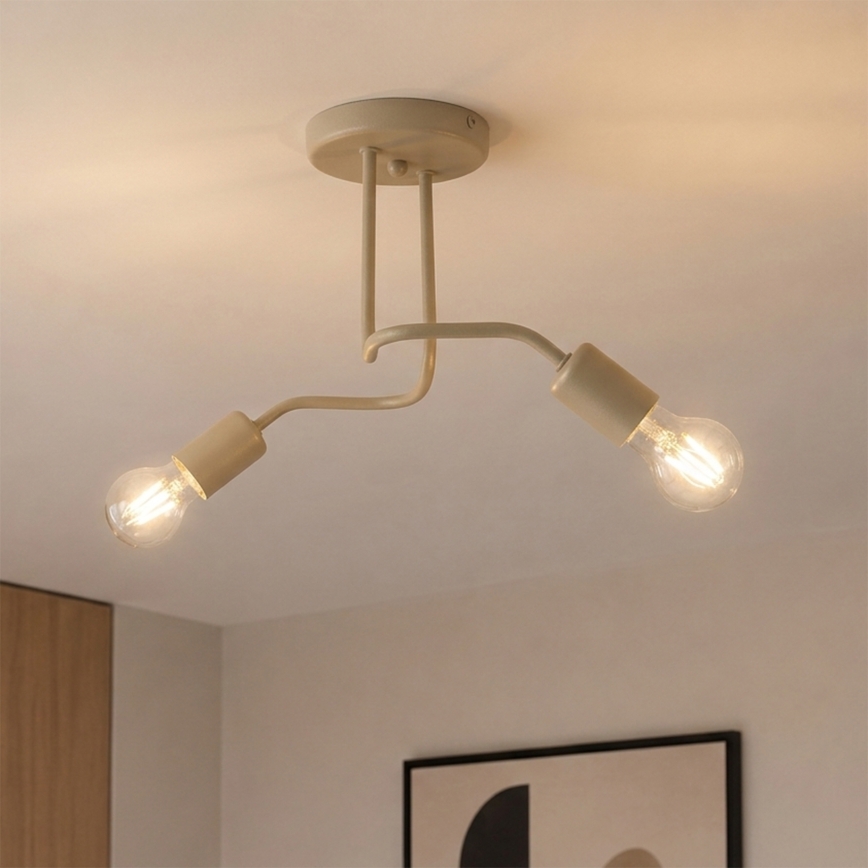 Plafoniera CHARLIE 2xE27/15W/230V beige