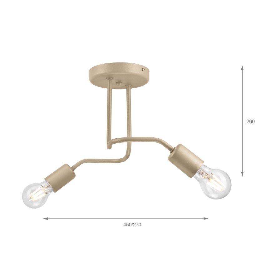 Plafoniera CHARLIE 2xE27/15W/230V beige