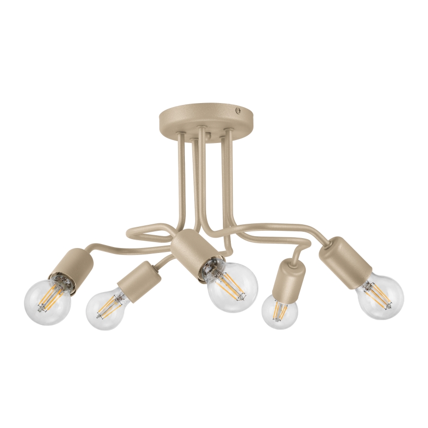 Plafoniera CHARLIE 5xE27/15W/230V beige