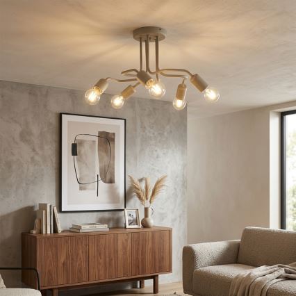 Plafoniera CHARLIE 5xE27/15W/230V beige