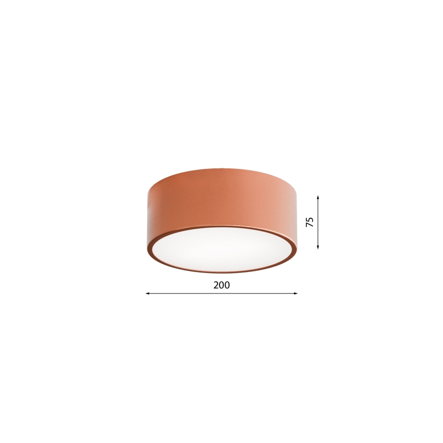Plafoniera CLEO 1xE27/24W/230V diametro 20 cm rame
