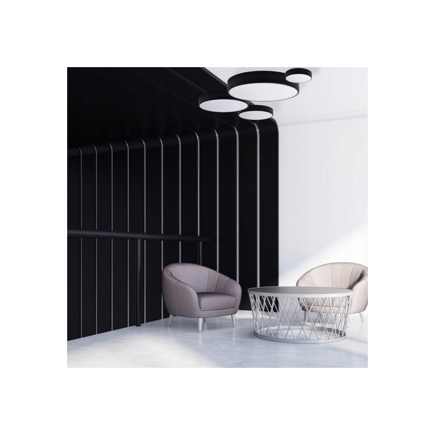 Plafoniera CLEO 6xE27/24W/230V d. 78 cm nero