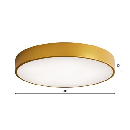 Plafoniera CLEO con sensore di movimento e sensore crepuscolare 5xE27/24W/230V Ø 60 cm, dorata