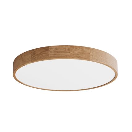 Plafoniera CLEO con sensore, 6xE27/24W/230V, Ø 80 cm, rovere