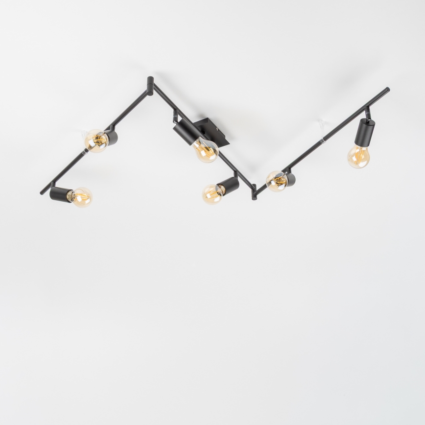 Plafoniera con 6 faretti LED 6xE27/6,5W/230V nera