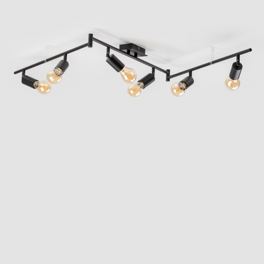 Plafoniera con 6 faretti LED 6xE27/6,5W/230V nera