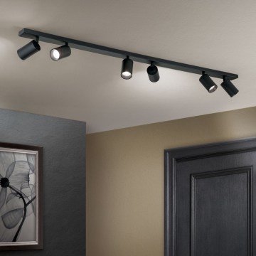 Plafoniera con 6 faretti SEAN 6xGU10/13W/230V nero