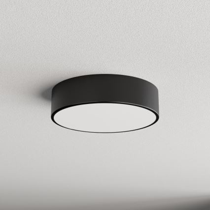 Plafoniera CLEO con sensore di movimento e crepuscolare 2xE27/24W/230V Ø 30 cm nero