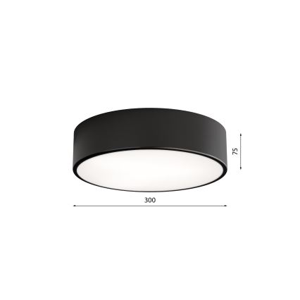 Plafoniera CLEO con sensore di movimento e crepuscolare 2xE27/24W/230V Ø 30 cm nero