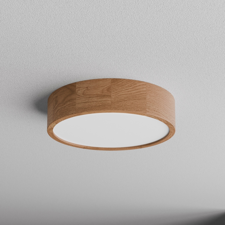 Plafoniera con sensore di movimento e sensore crepuscolare CLEO 3xE27/24W/230V diam. 37,5 cm rovere