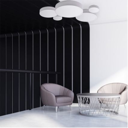 Plafoniera CLEO con sensore di movimento e sensore crepuscolare 3xE27/24W/230V Ø 40 cm bianca