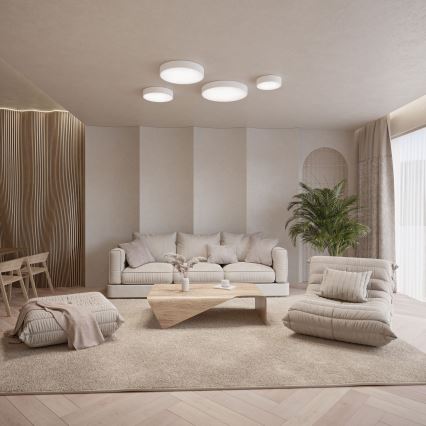 Plafoniera CLEO con sensore di movimento e sensore crepuscolare 3xE27/24W/230V Ø 40 cm bianca