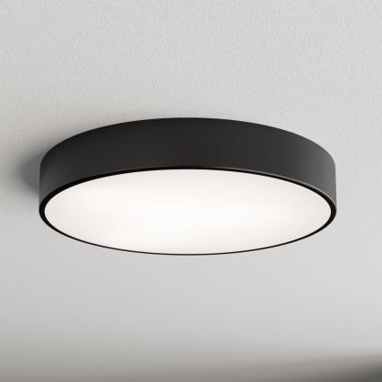 Plafoniera CLEO con sensore di movimento e crepuscolare 4xE27/24W/230V Ø 50 cm nera