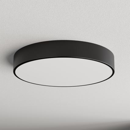 Plafoniera CLEO con sensore di movimento e crepuscolare 4xE27/24W/230V Ø 50 cm nera