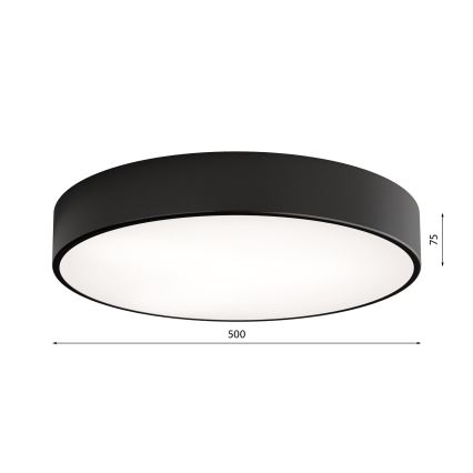 Plafoniera CLEO con sensore di movimento e crepuscolare 4xE27/24W/230V Ø 50 cm nera
