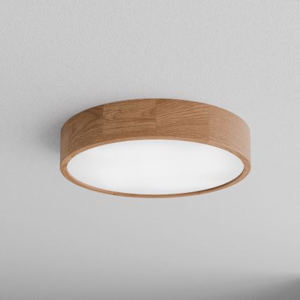 Plafoniera CLEO con sensore di movimento e crepuscolare, 4xE27/24W/230V, diam. 47,5 cm, finitura rovere
