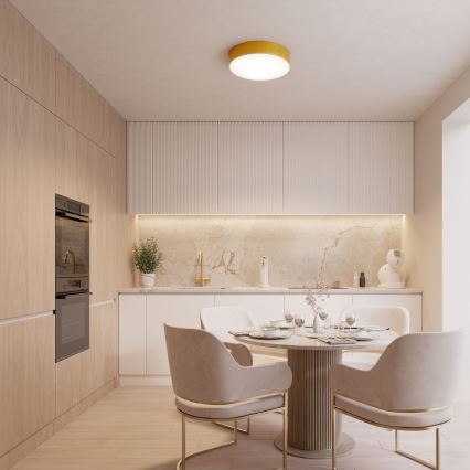 Plafoniera con sensore di movimento e sensore crepuscolare CLEO 4xE27/24W/230V Ø 50 cm dorata