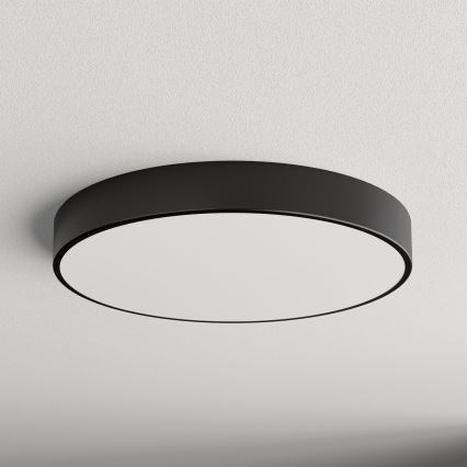 Plafoniera CLEO con sensore di movimento e crepuscolare integrati, 5xE27/24W/230V, diametro 60 cm, nero