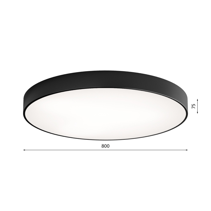 Plafoniera CLEO con sensore di movimento e sensore crepuscolare 6xE27/24W/230V Ø 80 cm nero