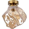 Plafoniera CRISTAL 1xE14/15W/230V ottone/beige fumé