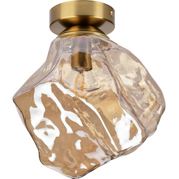 Plafoniera CRISTAL 1xE14/15W/230V ottone/beige fumé