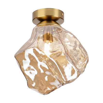 Plafoniera CRISTAL 1xE14/15W/230V ottone/beige fumé