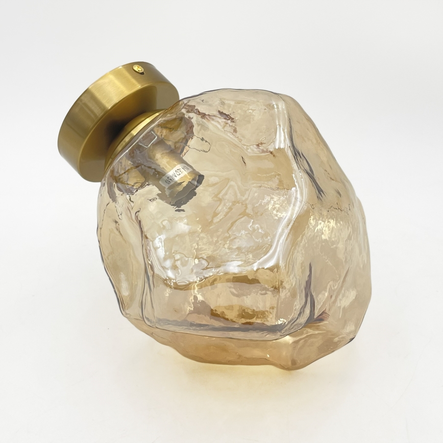Plafoniera CRISTAL 1xE14/15W/230V ottone/beige fumé