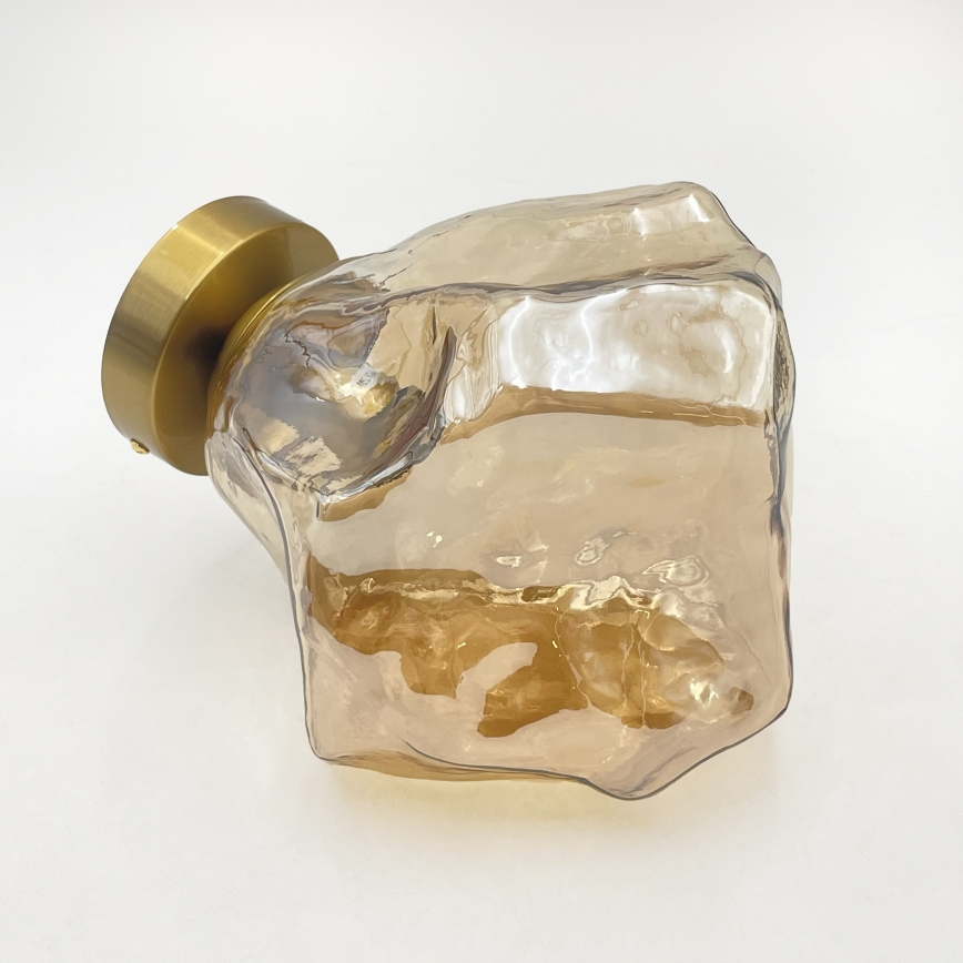 Plafoniera CRISTAL 1xE14/15W/230V ottone/beige fumé