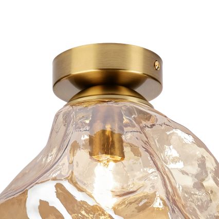 Plafoniera CRISTAL 1xE14/15W/230V ottone/beige fumé