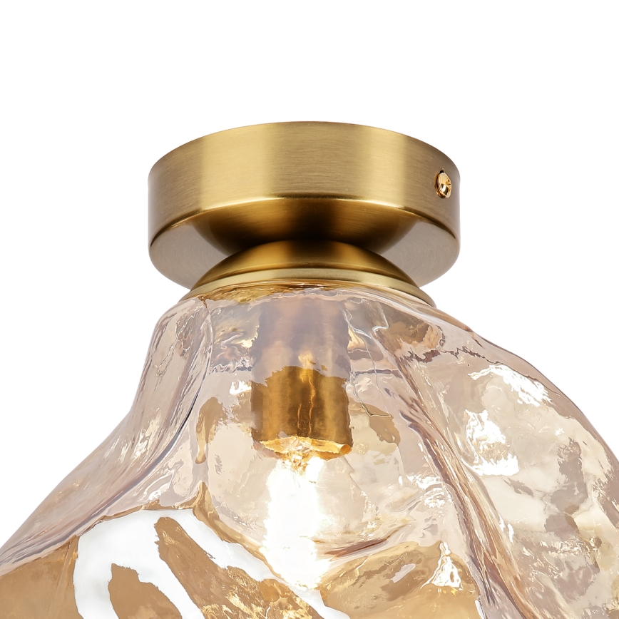Plafoniera CRISTAL 1xE14/15W/230V ottone/beige fumé
