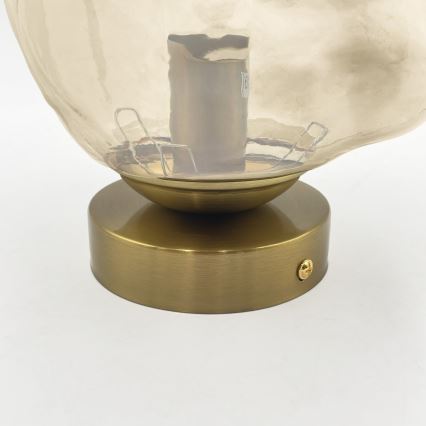 Plafoniera CRISTAL 1xE14/15W/230V ottone/beige fumé