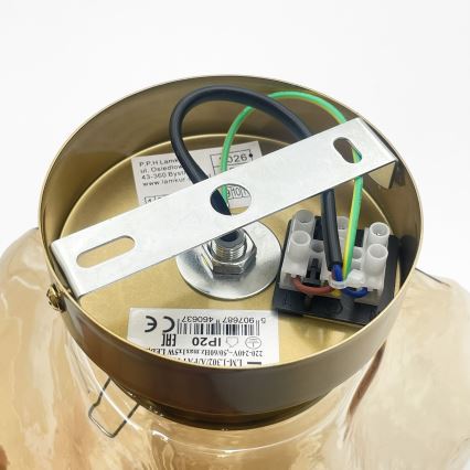 Plafoniera CRISTAL 1xE14/15W/230V ottone/beige fumé