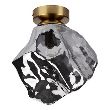 Plafoniera CRISTAL 1xE14/15W/230V ottone/nero fumé