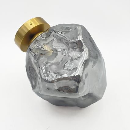 Plafoniera CRISTAL 1xE14/15W/230V ottone/nero fumé