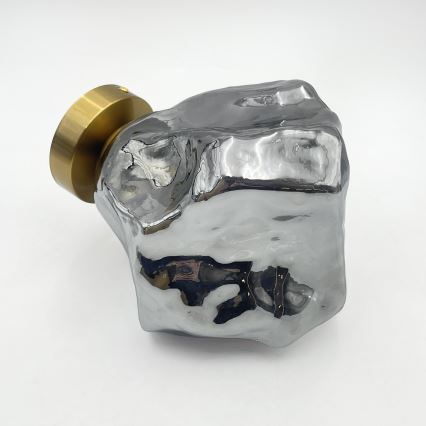 Plafoniera CRISTAL 1xE14/15W/230V ottone/nero fumé