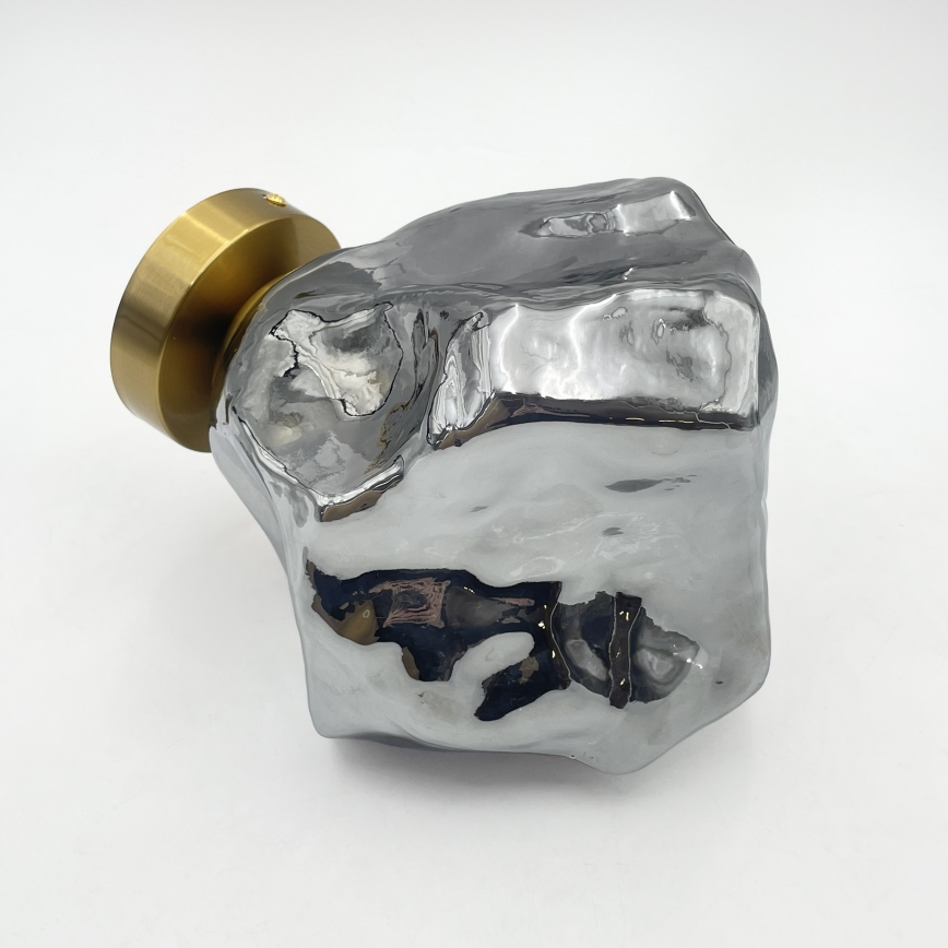 Plafoniera CRISTAL 1xE14/15W/230V ottone/nero fumé