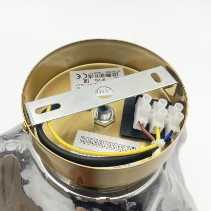 Plafoniera CRISTAL 1xE14/15W/230V ottone/nero fumé