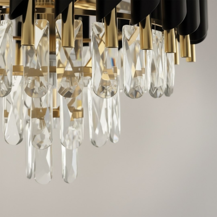 Plafoniera CRISTAL 5xE14/10W/230V nero/oro