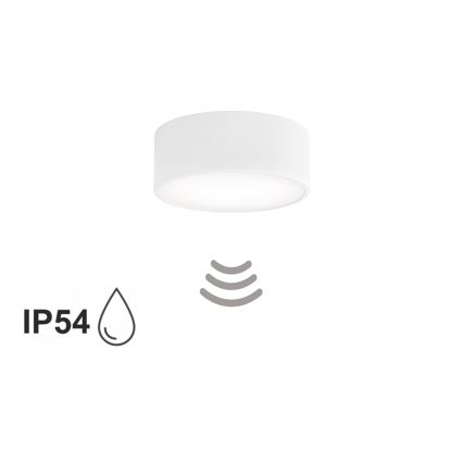 Plafoniera da bagno con sensore CLEO 1xE27/24W/230V Ø 20 cm IP54 bianca