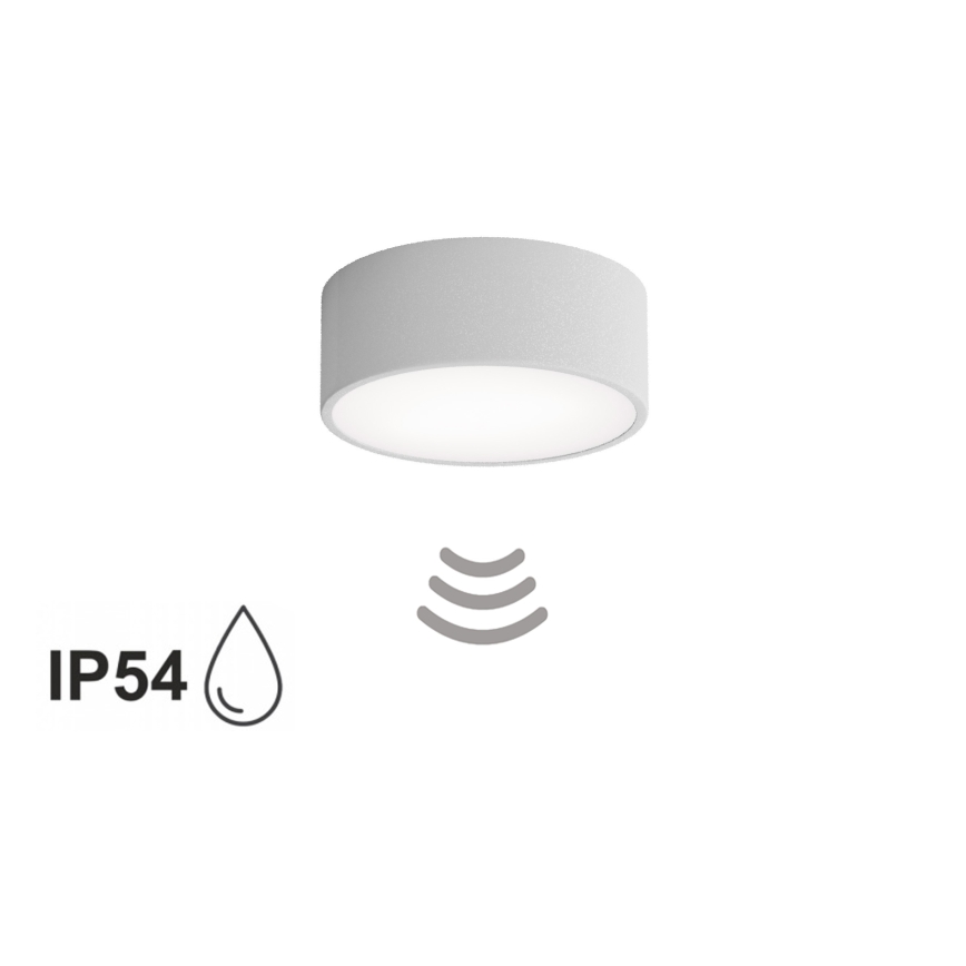 Plafoniera da bagno con sensore CLEO 1xE27/24W/230V Ø 20 cm IP54 grigia