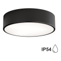 Plafoniera da bagno con sensore CLEO 2xE27/24W/230V Ø 30 cm nero IP54
