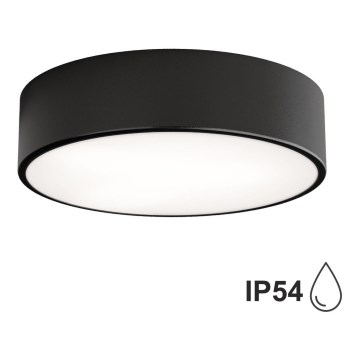 Plafoniera da bagno con sensore CLEO 2xE27/24W/230V Ø 30 cm nero IP54