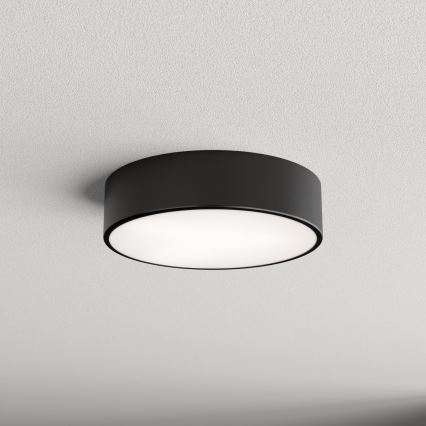 Plafoniera da bagno con sensore CLEO 2xE27/24W/230V Ø 30 cm nero IP54