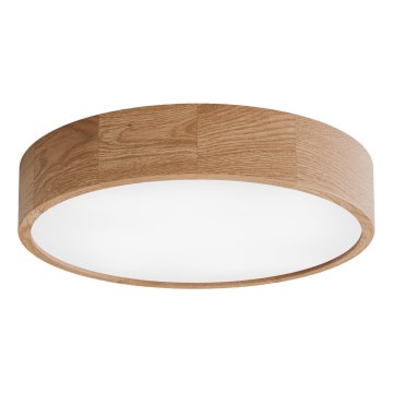 Plafoniera da bagno con sensore CLEO, 4x E27/24W/230V, Ø 47,5 cm, IP54, finitura rovere