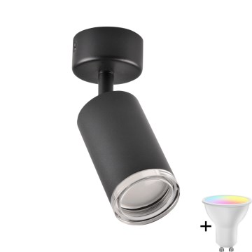 Plafoniera da bagno dimmerabile LED RGBW TURYN 1xGU10/6,5W/230V 2700-6500K Wi-Fi IP44 nera