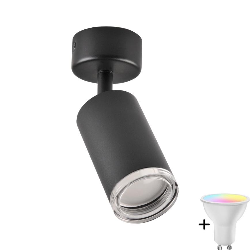 Plafoniera da bagno dimmerabile LED RGBW TURYN 1xGU10/6,5W/230V 2700-6500K Wi-Fi IP44 nera