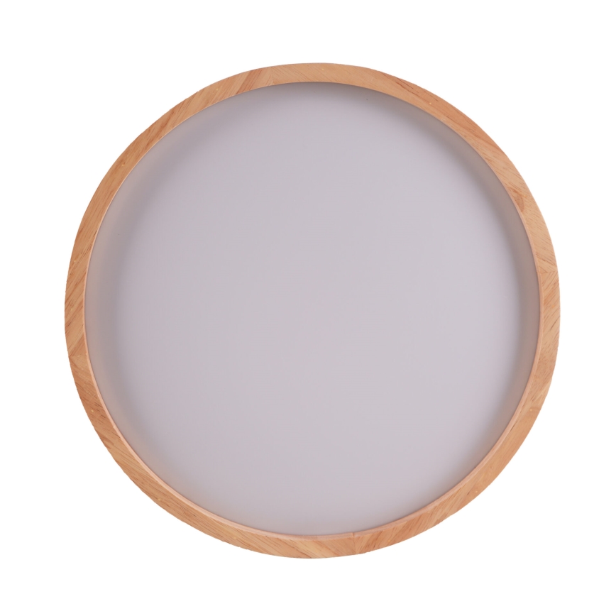 Plafoniera LED da bagno in legno, 12W, 230V, Ø 27 cm, IP44, rovere